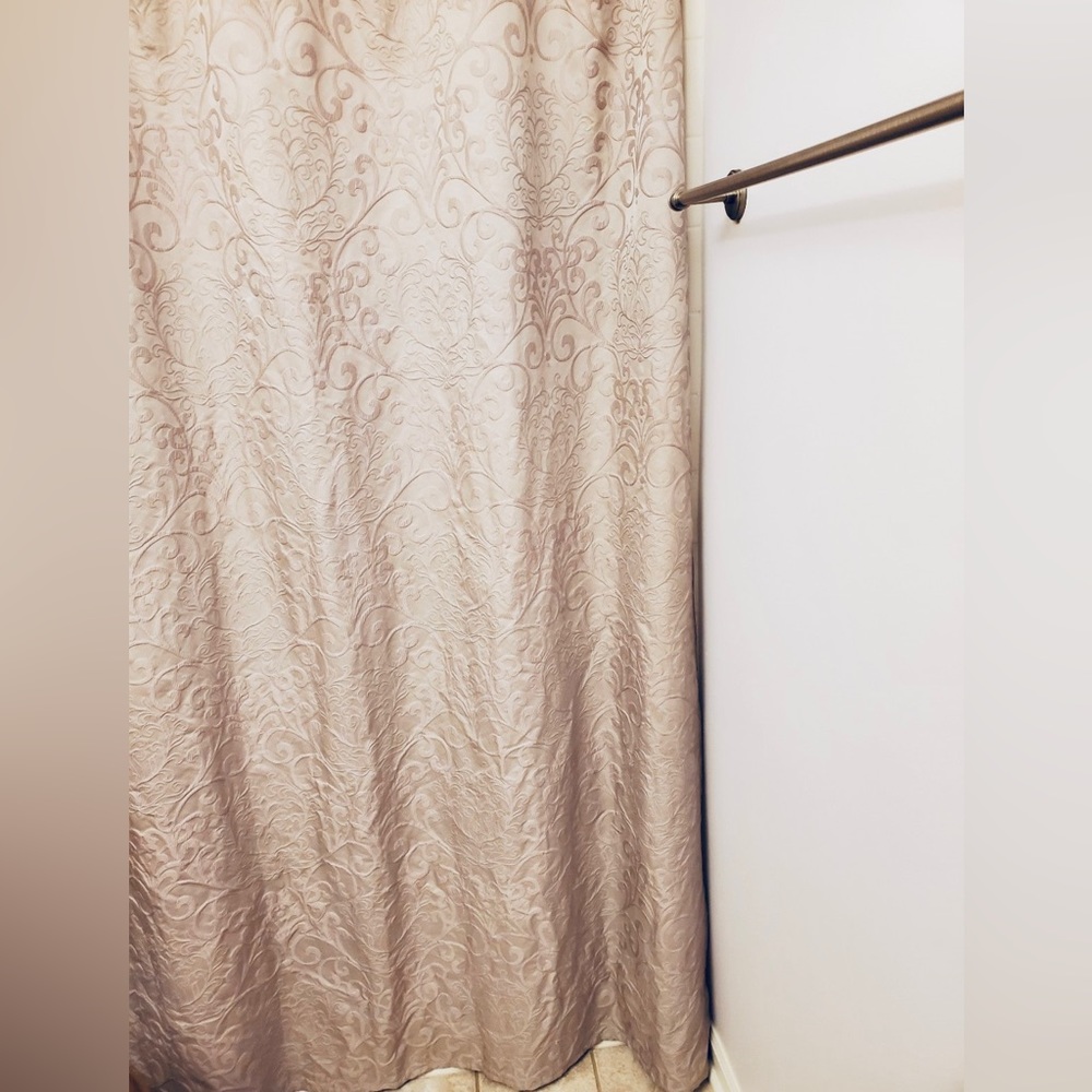 Fieldcrest Texturized Brocade Patterned Shower Curtain - Picture 5 of 10